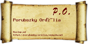 Porubszky Orália névjegykártya